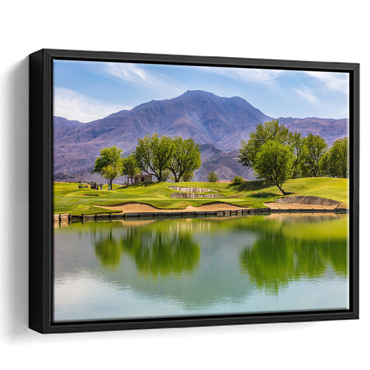 Pga West Stadium Course, Hole 4 Fine Art, Floating Framed Canvas Print Wall Art