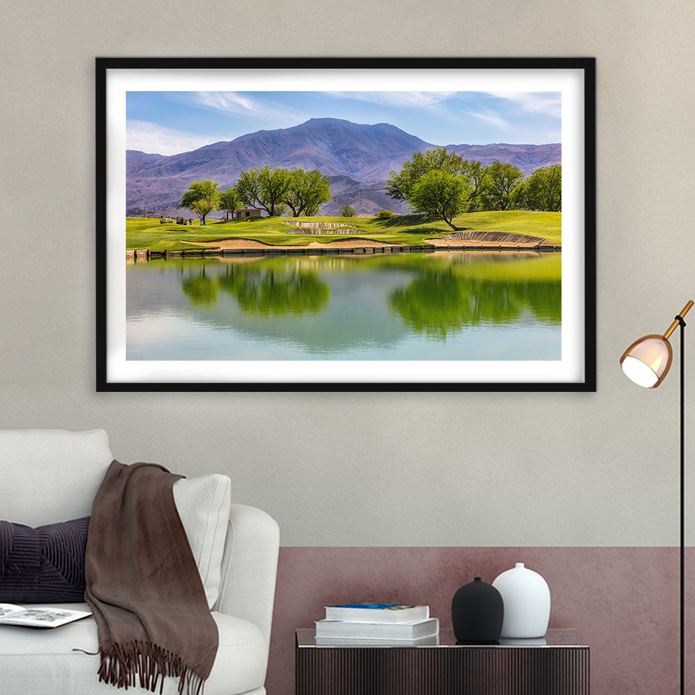 Pga West Stadium Course, Hole 4 Fine Art, Goft Art Print, Framed Art Print White Border Wall Decor