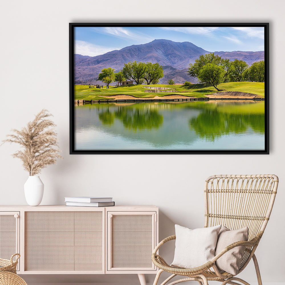 Pga West Stadium Course, Hole 4 Fine Art, Floating Framed Canvas Print Wall Art
