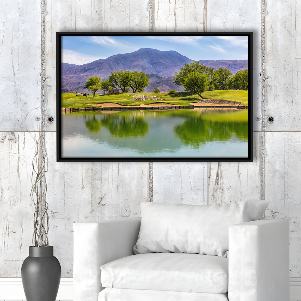 Pga West Stadium Course, Hole 4 Fine Art, Floating Framed Canvas Print Wall Art