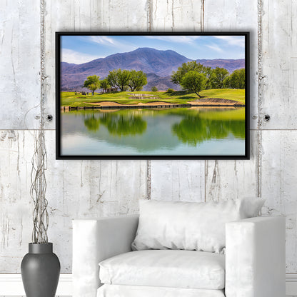 Pga West Stadium Course, Hole 4 Fine Art, Floating Framed Canvas Print Wall Art