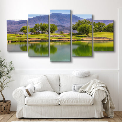 Pga West Stadium Course, Hole 4 Fine Art, Golf Art Print, 5 Pieces Mixed Canvas Print Wall Art
