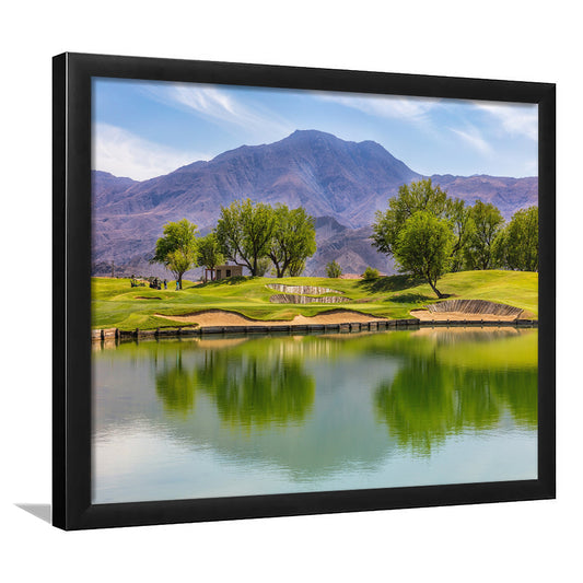 Pga West Stadium Course, Hole 4 Fine Art, Framed Art Print Wall Decor, Picture Framed