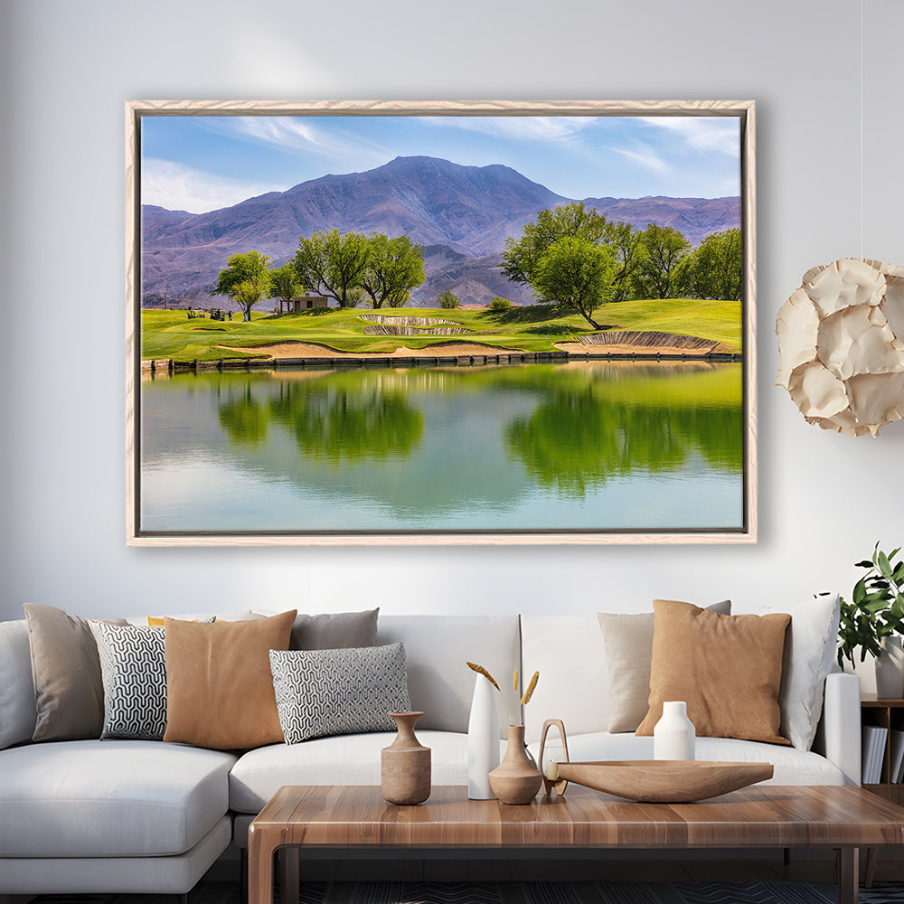 Pga West Stadium Course, Hole 4 Fine Art, Floating Framed Canvas Print Wall Art
