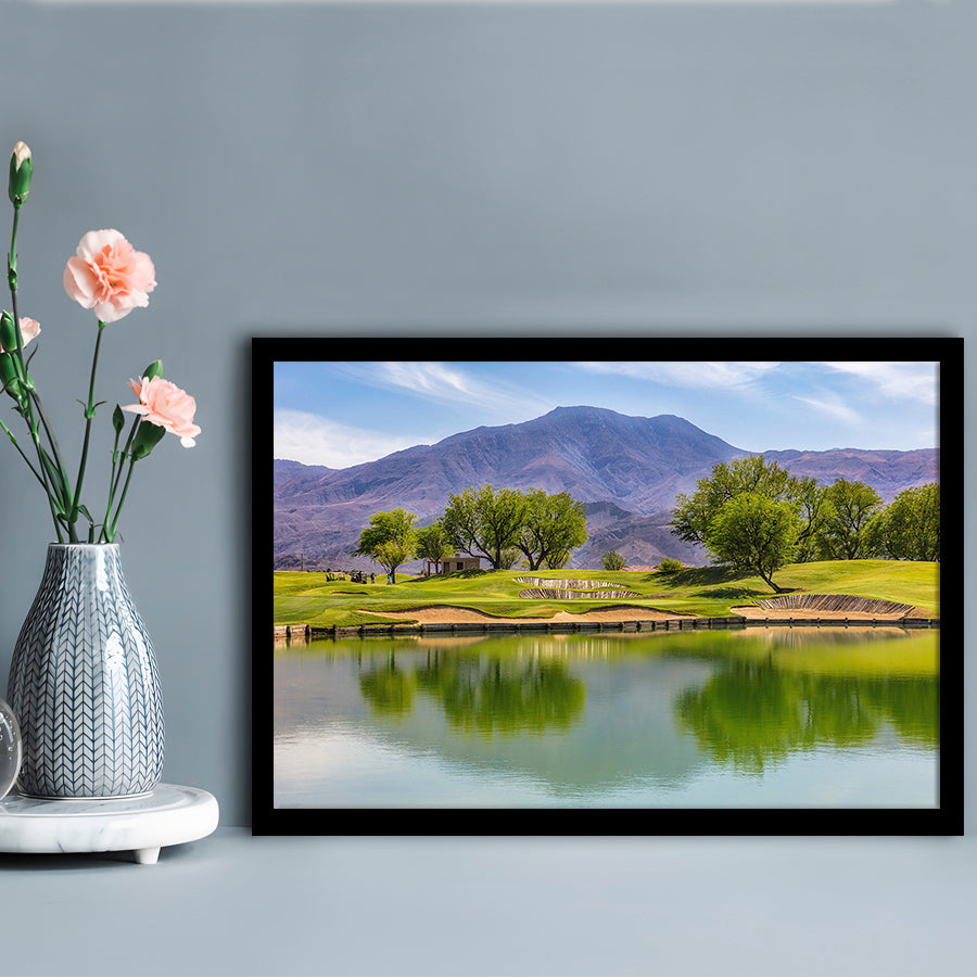 Pga West Stadium Course, Hole 4 Fine Art, Framed Art Print Wall Decor, Picture Framed