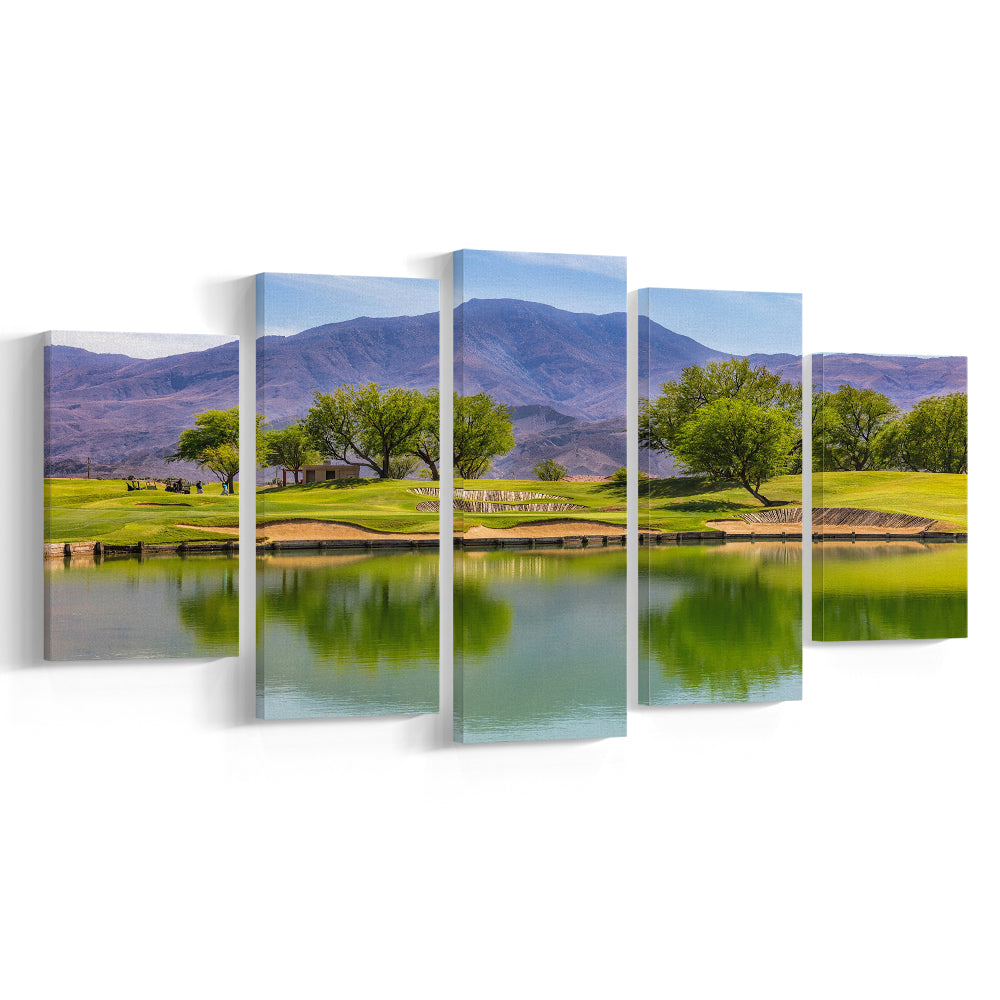 Pga West Stadium Course, Hole 4 Fine Art, Golf Art Print, 5 Pieces Mixed Canvas Print Wall Art