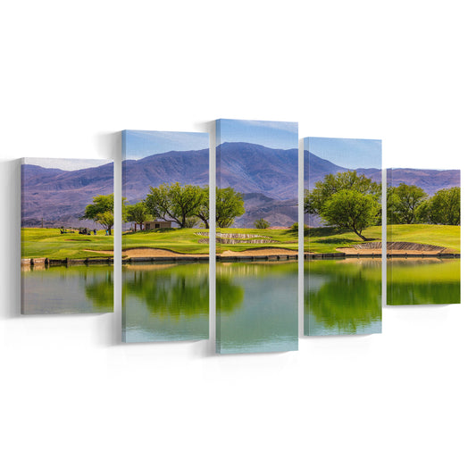 Pga West Stadium Course, Hole 4 Fine Art, Golf Art Print, 5 Pieces Mixed Canvas Print Wall Art