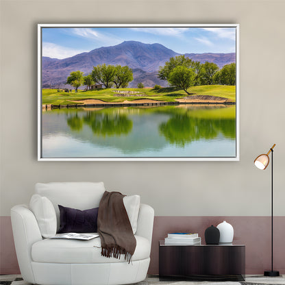 Pga West Stadium Course, Hole 4 Fine Art, Floating Framed Canvas Print Wall Art