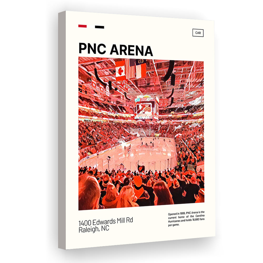 PNC Arena Print, Carolina Hurricanes Stadium Canvas Art, Fan Gifts, Sport Art, Canvas Print Wall Art
