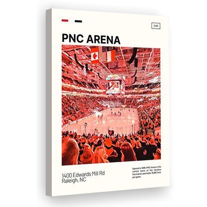 PNC Arena Print, Carolina Hurricanes Stadium Canvas Art, Fan Gifts, Sport Art, Canvas Print Wall Art