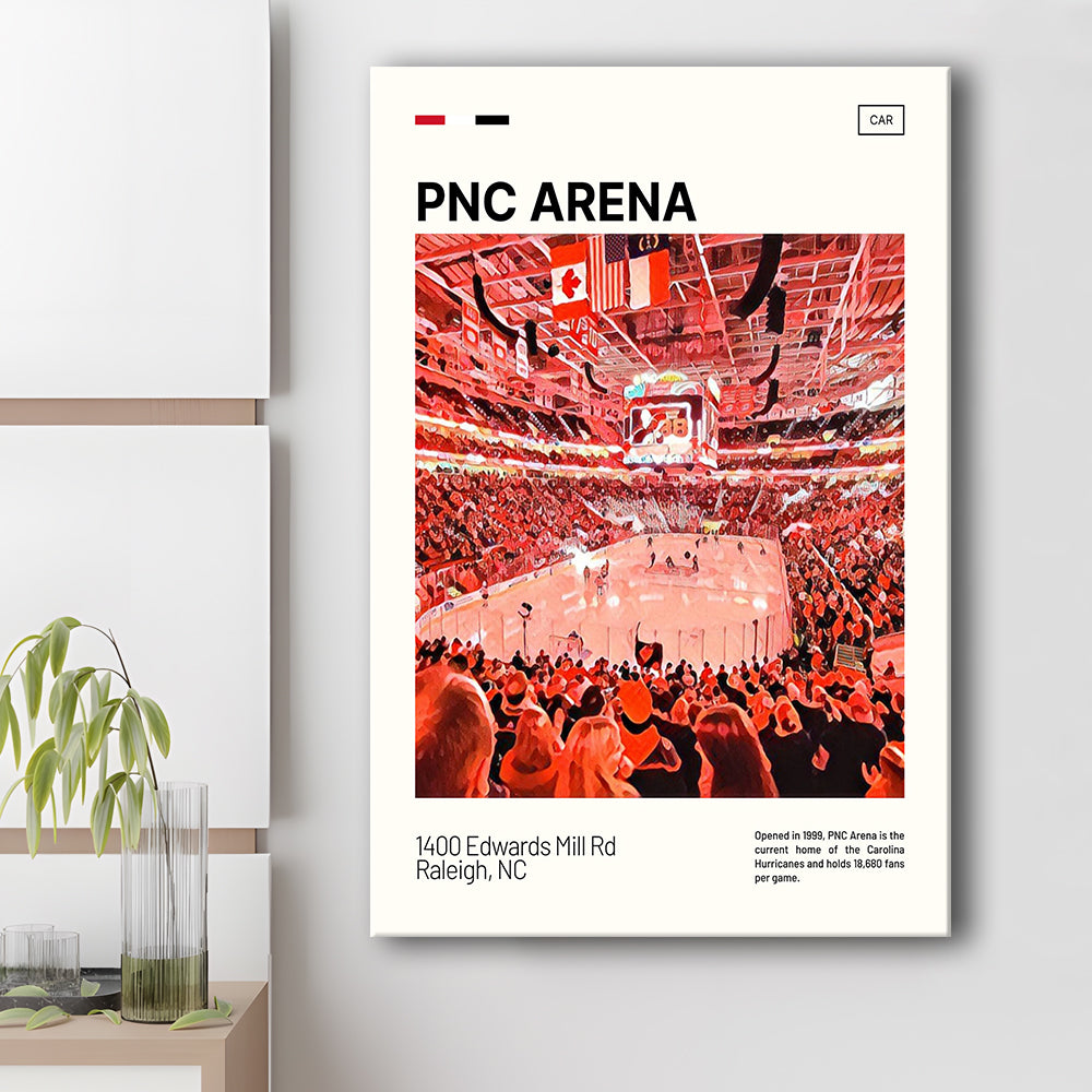PNC Arena Print, Carolina Hurricanes Stadium Canvas Art, Fan Gifts, Sport Art, Canvas Print Wall Art