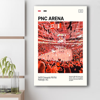 PNC Arena Print, Carolina Hurricanes Stadium Canvas Art, Fan Gifts, Sport Art, Canvas Print Wall Art