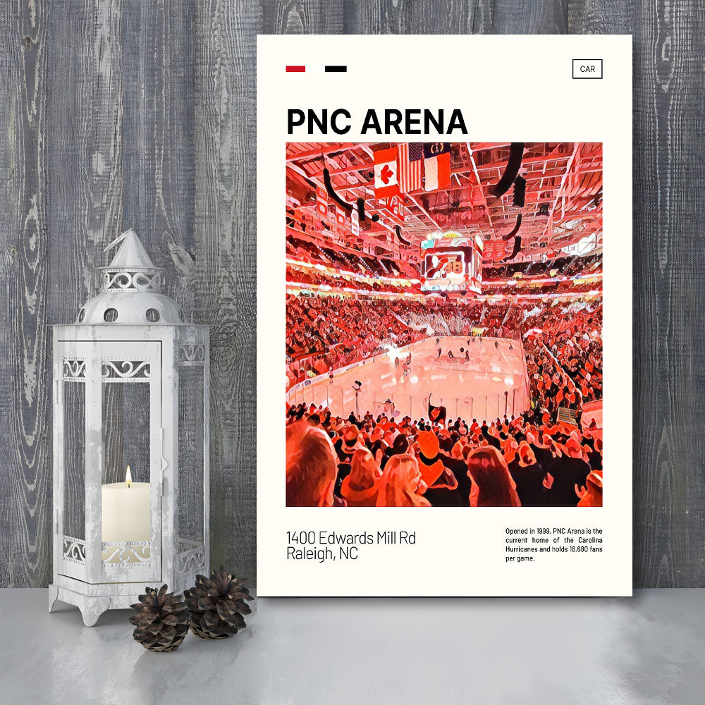 PNC Arena Print, Carolina Hurricanes Stadium Canvas Art, Fan Gifts, Sport Art, Canvas Print Wall Art