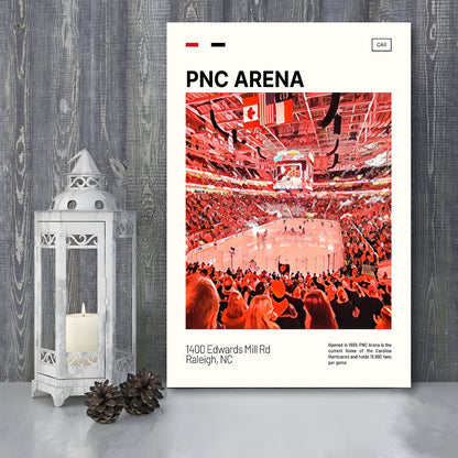 PNC Arena Print, Carolina Hurricanes Stadium Canvas Art, Fan Gifts, Sport Art, Canvas Print Wall Art