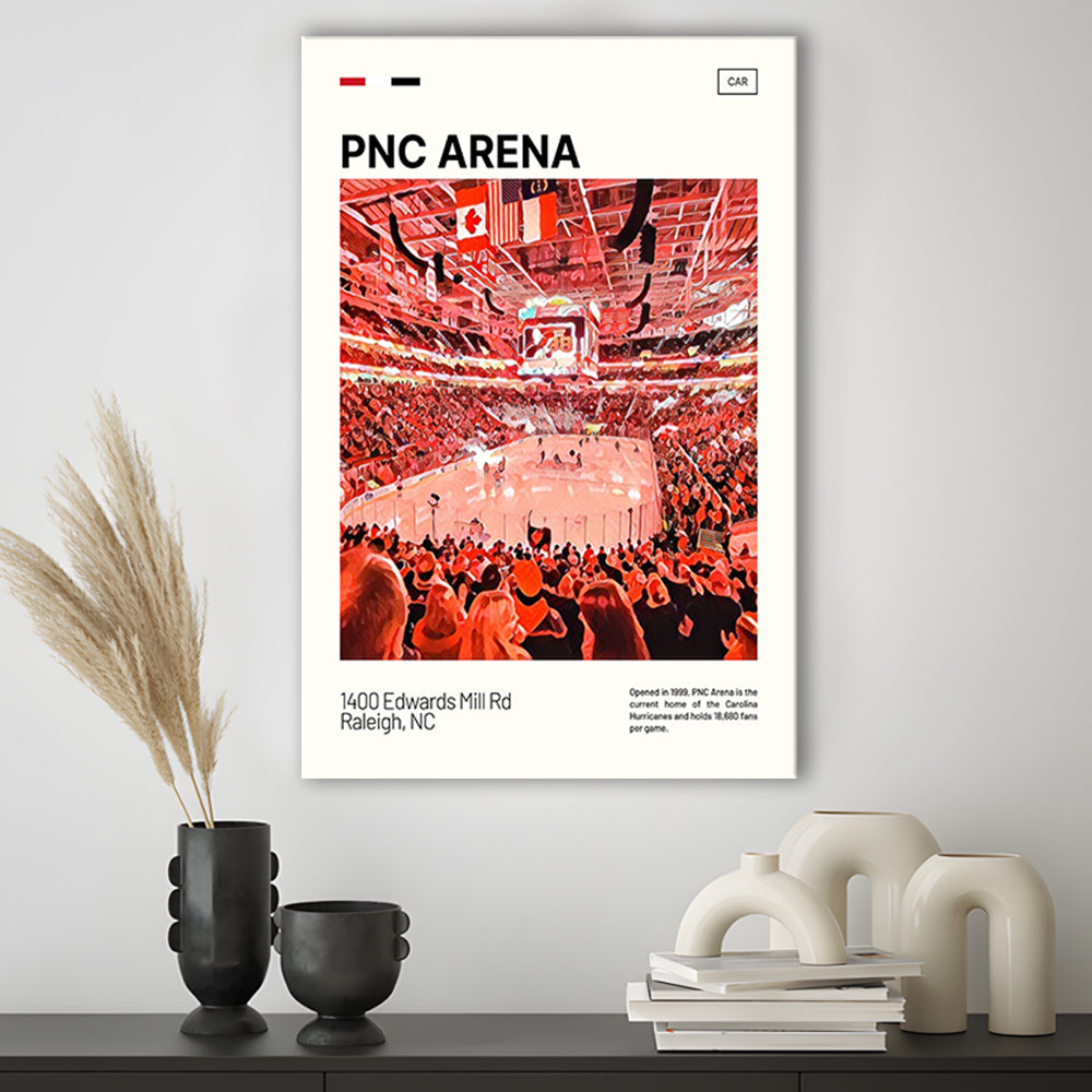PNC Arena Print, Carolina Hurricanes Stadium Canvas Art, Fan Gifts, Sport Art, Canvas Print Wall Art