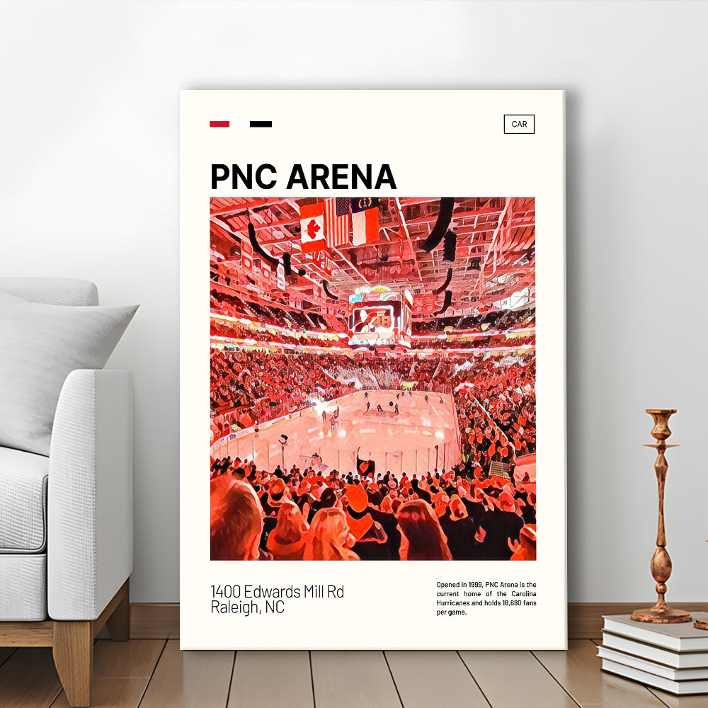 PNC Arena Print, Carolina Hurricanes Stadium Canvas Art, Fan Gifts, Sport Art, Canvas Print Wall Art