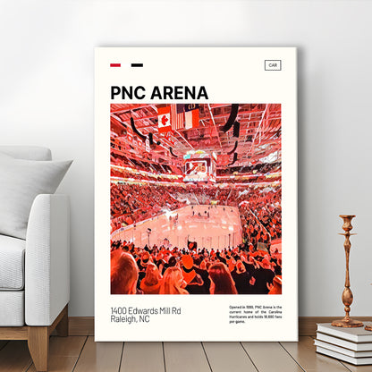 PNC Arena Print, Carolina Hurricanes Stadium Canvas Art, Fan Gifts, Sport Art, Canvas Print Wall Art