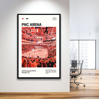 PNC Arena Print, Carolina Hurricanes Stadium Art, Gifts for him, Sport Art, Framed Art Print Wall Decor