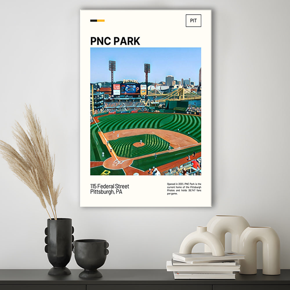 PNC Park Print, Pittsburgh Pirates Stadium Canvas Art, Fan Gifts, Sport Art, Canvas Print Wall Art