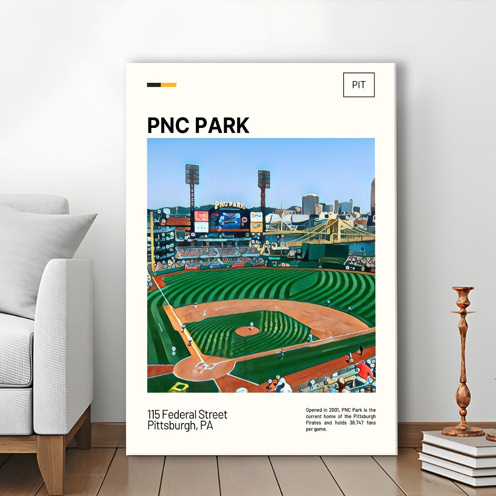 PNC Park Print, Pittsburgh Pirates Stadium Canvas Art, Fan Gifts, Sport Art, Canvas Print Wall Art