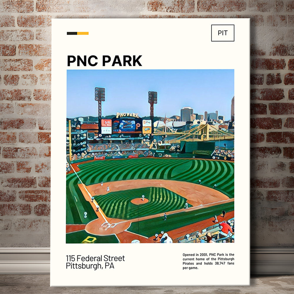 PNC Park Print, Pittsburgh Pirates Stadium Canvas Art, Fan Gifts, Sport Art, Canvas Print Wall Art