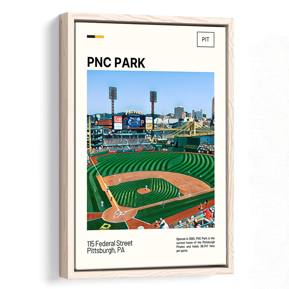 PNC Park Print, Pittsburgh Pirates Stadium Canvas Art, Man Cave Gift, Floating Framed Canvas Print Wall Art