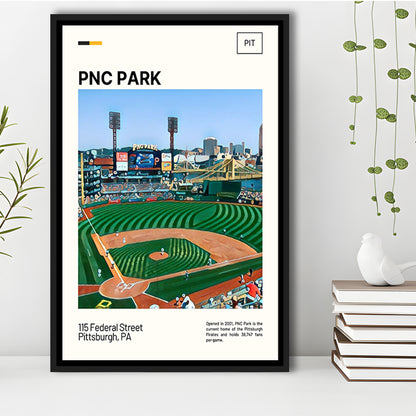 PNC Park Print, Pittsburgh Pirates Stadium Canvas Art, Man Cave Gift, Floating Framed Canvas Print Wall Art