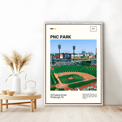 PNC Park Print, Pittsburgh Pirates Stadium Canvas Art, Man Cave Gift, Floating Framed Canvas Print Wall Art