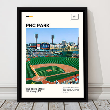 PNC Park Print, Pittsburgh Pirates Stadium Canvas Art, Man Cave Gift, Floating Framed Canvas Print Wall Art