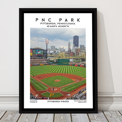Pnc Park, Pittsburgh Pirates Baseball Stadium Wall Art Print, Sport Art Print, Framed Canvas Prints Wall Art