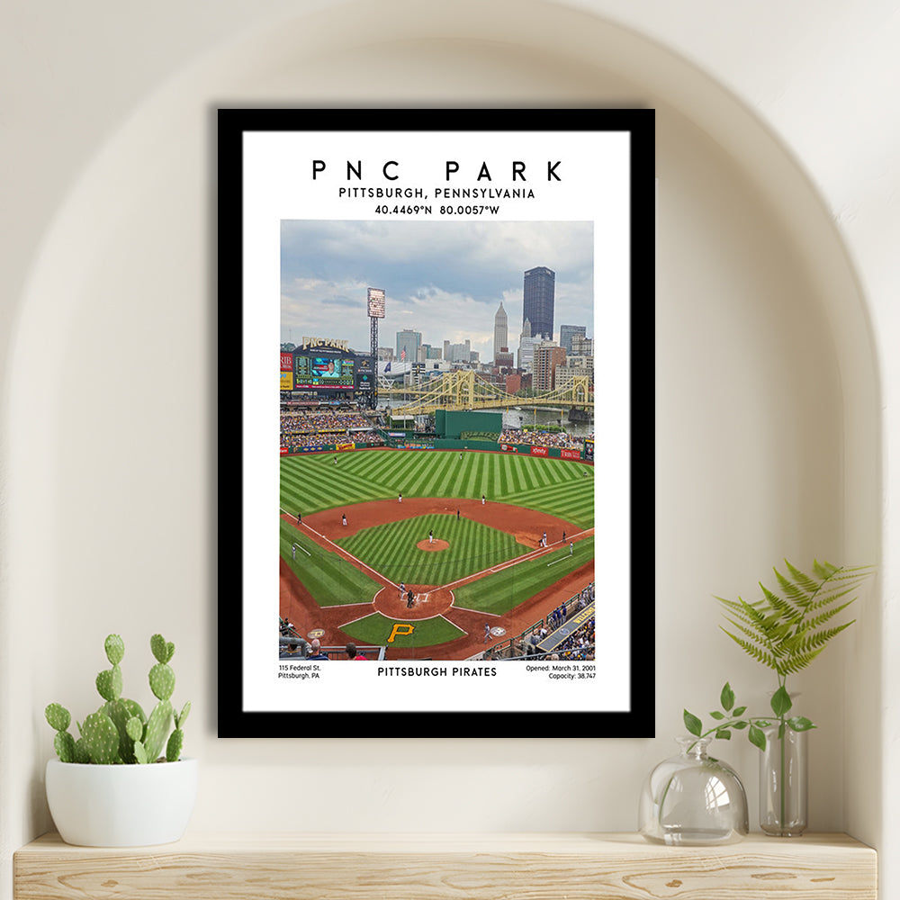 Pnc Park, Pittsburgh Pirates Baseball Stadium Wall Art Print, Sport Art Print, Framed Art Prints Wall Decor