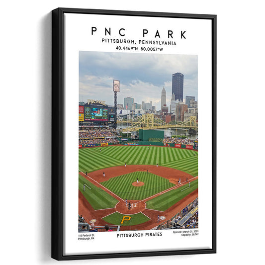 Pnc Park, Pittsburgh Pirates Baseball Stadium Wall Art Print, Sport Art Print, Framed Canvas Prints Wall Art