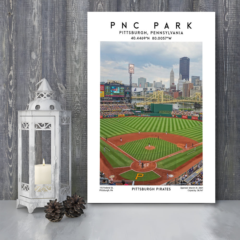 Pnc Park, Pittsburgh Pirates Baseball Stadium Wall Art Print, Sport Art Print, Canvas Prints Wall Art, Man Cave Decor