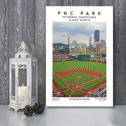 Pnc Park, Pittsburgh Pirates Baseball Stadium Wall Art Print, Sport Art Print, Canvas Prints Wall Art, Man Cave Decor