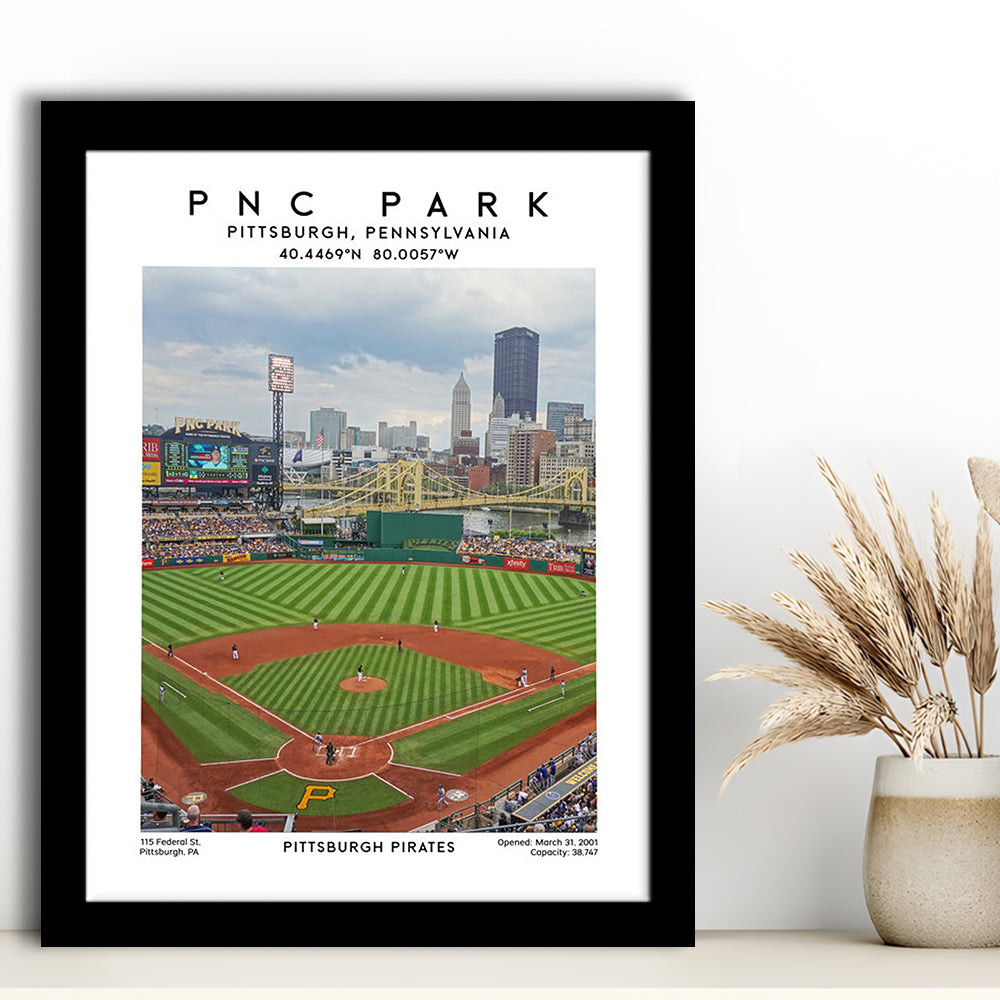 Pnc Park, Pittsburgh Pirates Baseball Stadium Wall Art Print, Sport Art Print, Framed Art Prints Wall Decor