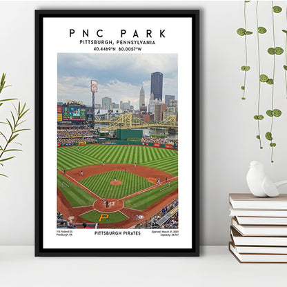 Pnc Park, Pittsburgh Pirates Baseball Stadium Wall Art Print, Sport Art Print, Framed Canvas Prints Wall Art