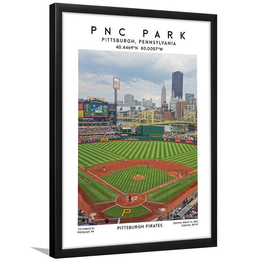 Pnc Park, Pittsburgh Pirates Baseball Stadium Wall Art Print, Sport Art Print, Framed Art Prints Wall Decor