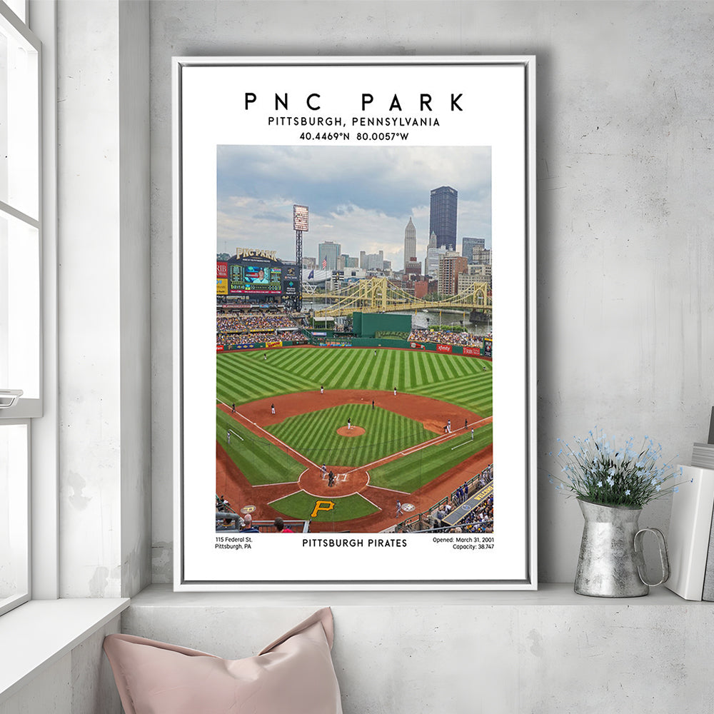 Pnc Park, Pittsburgh Pirates Baseball Stadium Wall Art Print, Sport Art Print, Framed Canvas Prints Wall Art