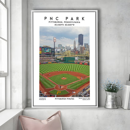Pnc Park, Pittsburgh Pirates Baseball Stadium Wall Art Print, Sport Art Print, Framed Canvas Prints Wall Art