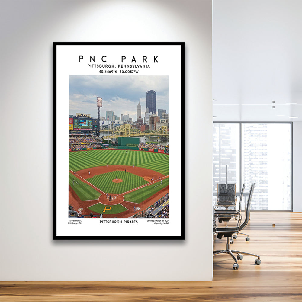 Pnc Park, Pittsburgh Pirates Baseball Stadium Wall Art Print, Sport Art Print, Framed Art Prints Wall Decor