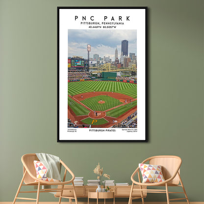 Pnc Park, Pittsburgh Pirates Baseball Stadium Wall Art Print, Sport Art Print, Framed Canvas Prints Wall Art