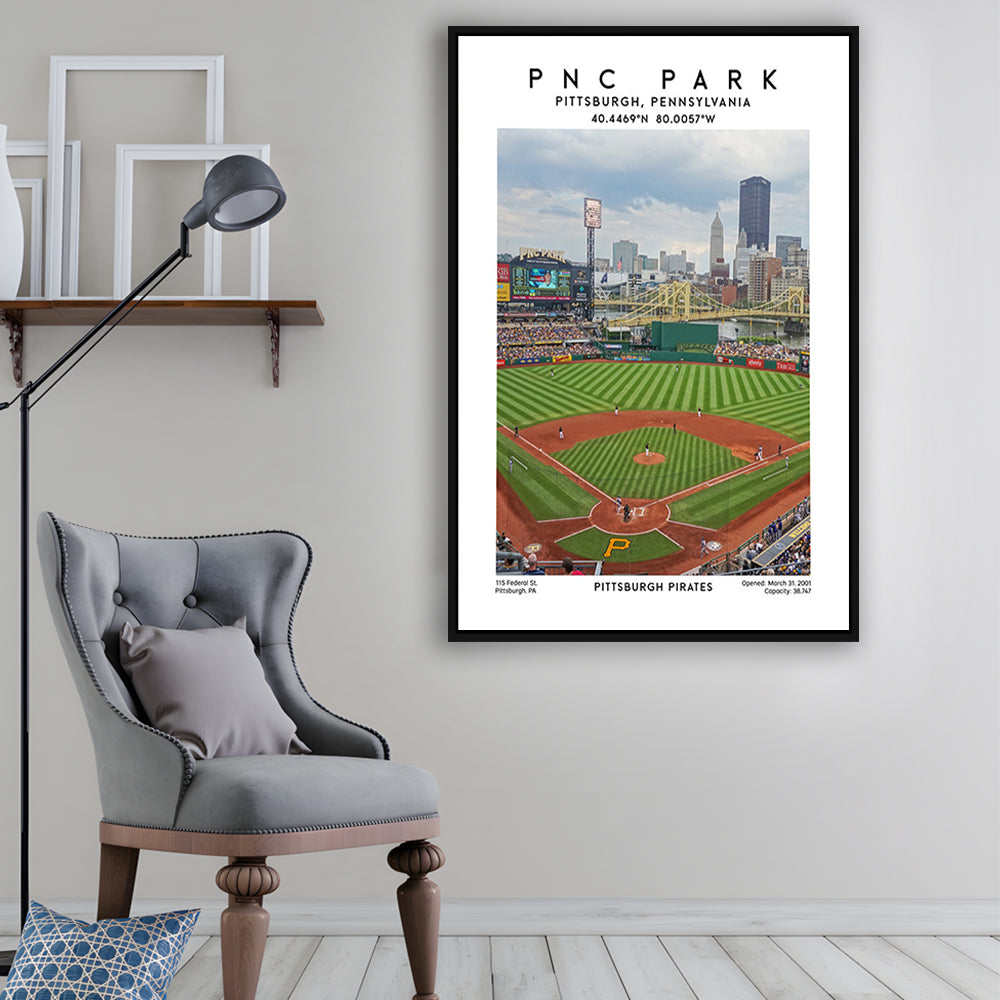 Pnc Park, Pittsburgh Pirates Baseball Stadium Wall Art Print, Sport Art Print, Framed Canvas Prints Wall Art
