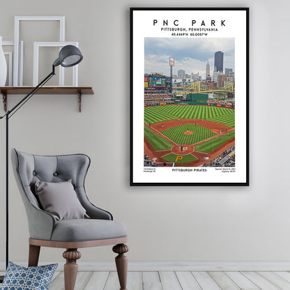 Pnc Park, Pittsburgh Pirates Baseball Stadium Wall Art Print, Sport Art Print, Framed Canvas Prints Wall Art