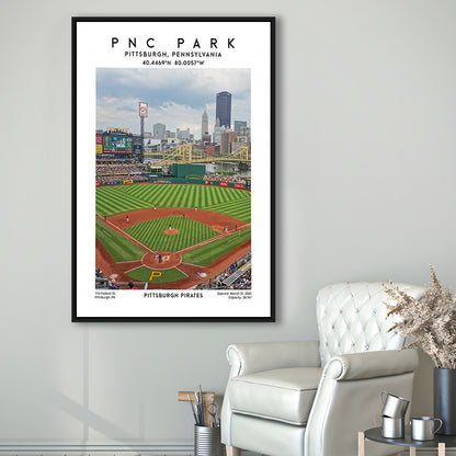 Pnc Park, Pittsburgh Pirates Baseball Stadium Wall Art Print, Sport Art Print, Framed Canvas Prints Wall Art
