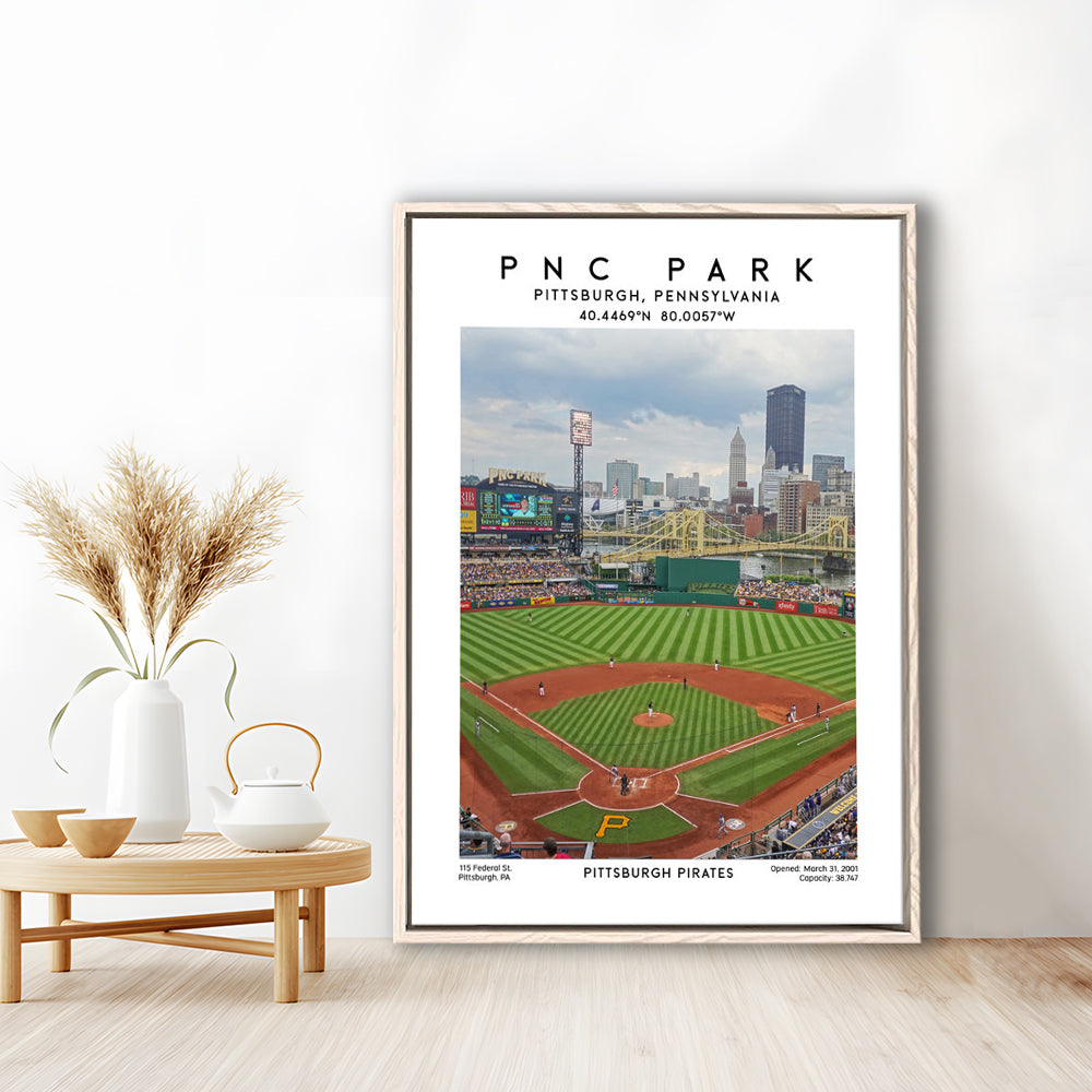 Pnc Park, Pittsburgh Pirates Baseball Stadium Wall Art Print, Sport Art Print, Framed Canvas Prints Wall Art