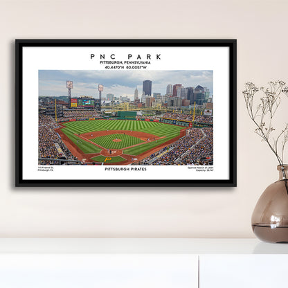 Pnc Park Print, Pittsburgh Baseball Stadium Wall Art, Sport Art Print, Framed Canvas Print Wall Art