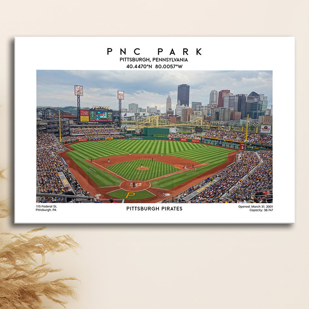 Pnc Park Print, Pittsburgh Baseball Stadium Wall Art, Sport Art Print, Canvas Print Wall Art, Man Cave Gift
