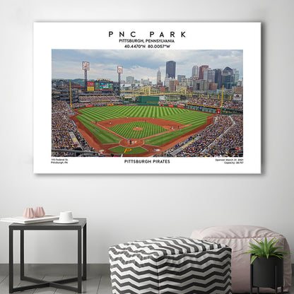 Pnc Park Print, Pittsburgh Baseball Stadium Wall Art, Sport Art Print, Canvas Print Wall Art, Man Cave Gift