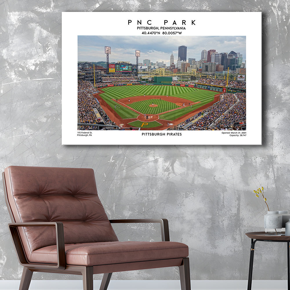 Pnc Park Print, Pittsburgh Baseball Stadium Wall Art, Sport Art Print, Canvas Print Wall Art, Man Cave Gift