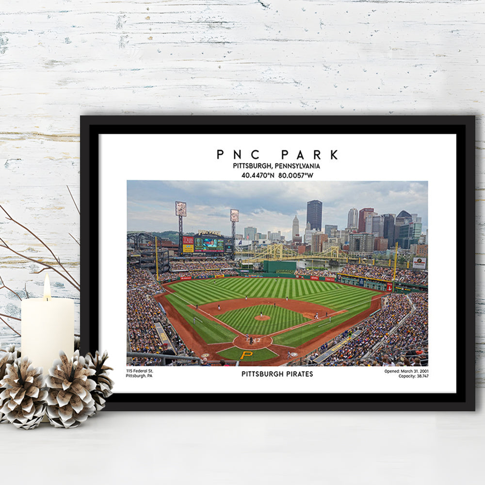 Pnc Park Print, Pittsburgh Baseball Stadium Wall Art, Sport Art Print, Framed Canvas Print Wall Art